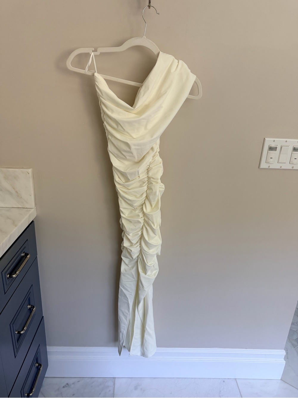 Zara One-Shoulder Ruched Midi Dress - Picture 6 of 6